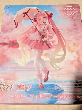 New Taito Hatsune Miku Sakura Miku AMP+ Figure Sakura Dress Ver. (US Seller)